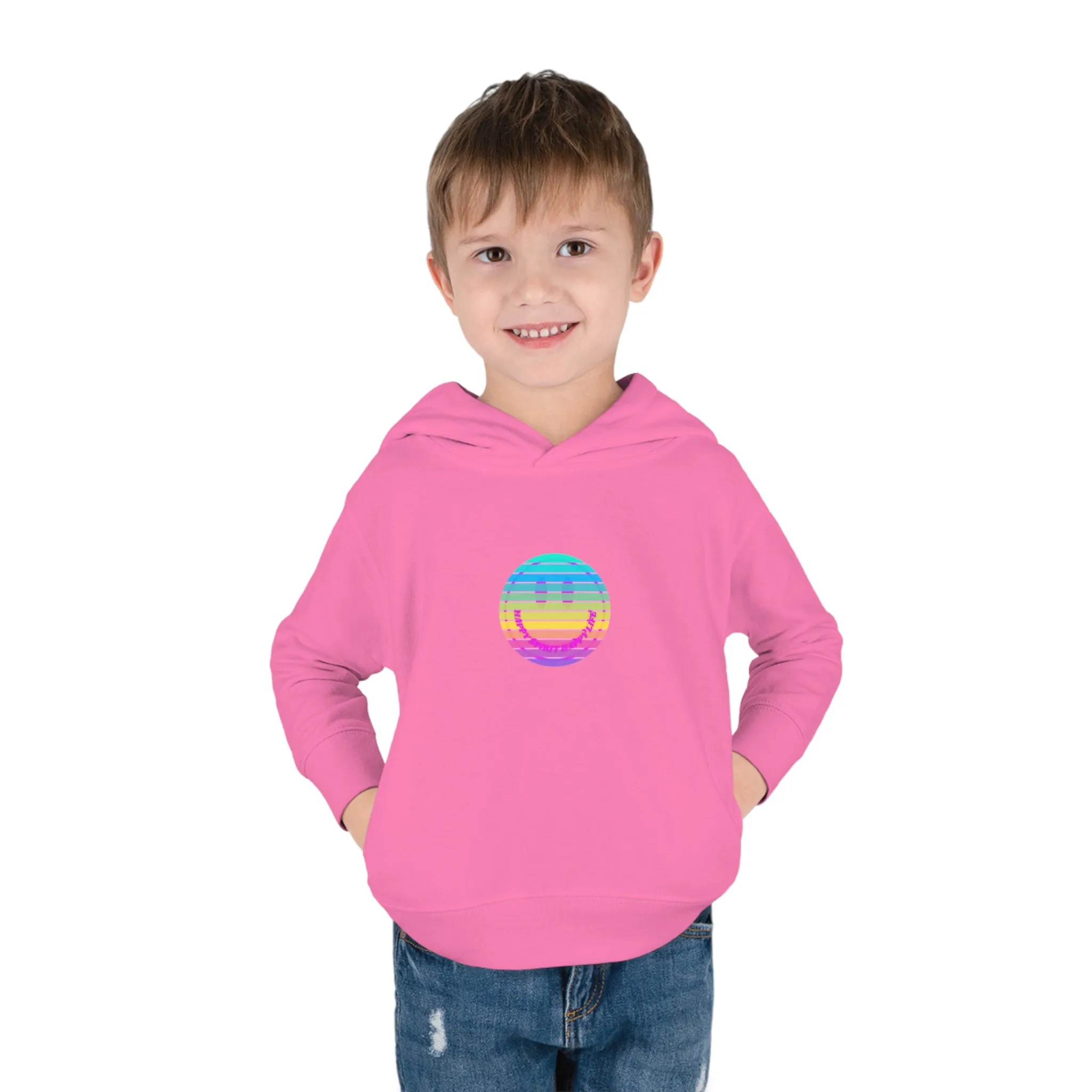 Aesthetic Hoodie for Toddler, Pink Rainbow Hoodie, Kids Smile Face Hoodie, Happy Spirit Happy Life Hoodie, Happy Mind Hoodie, Cute Kid Gifts