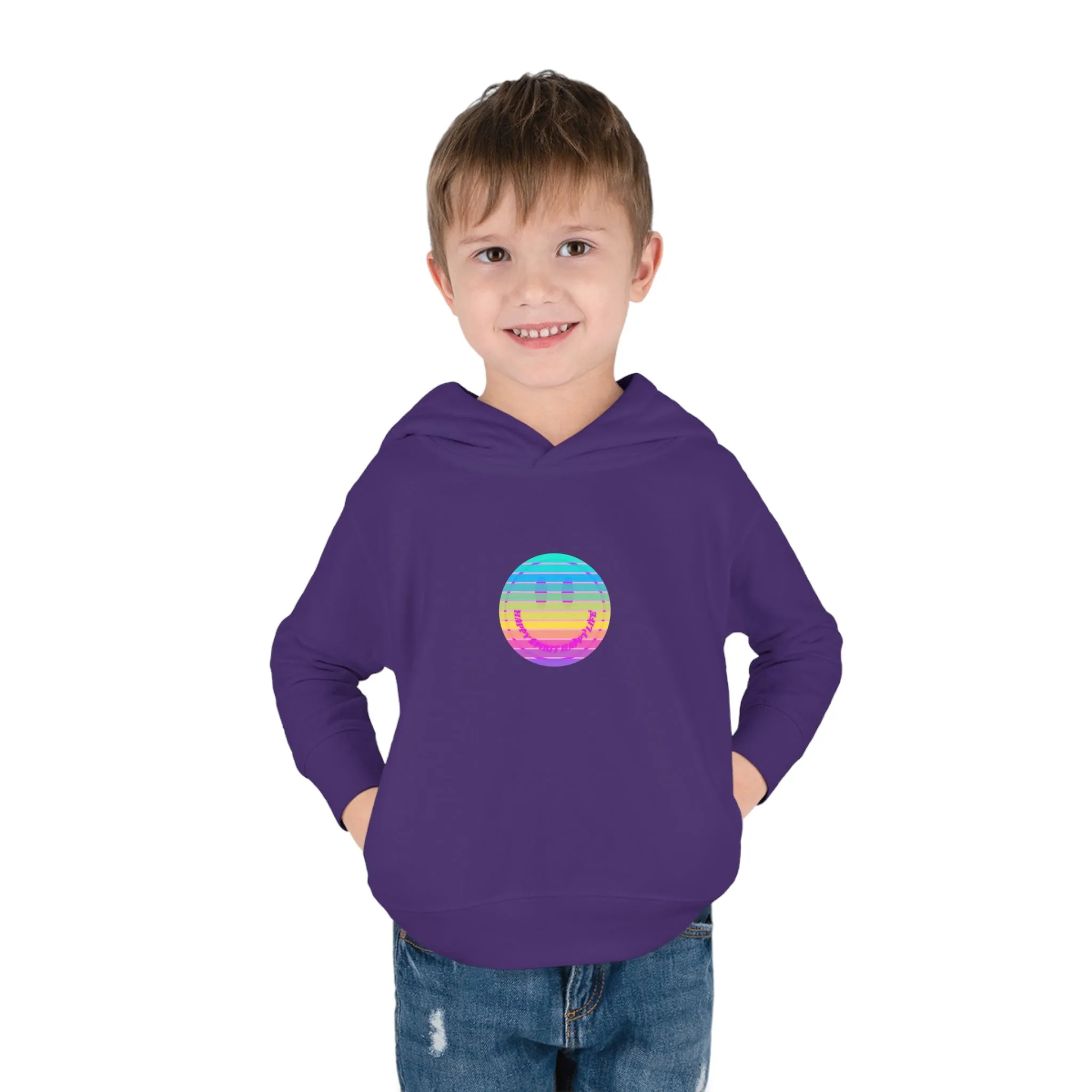 Aesthetic Hoodie for Toddler, Pink Rainbow Hoodie, Kids Smile Face Hoodie, Happy Spirit Happy Life Hoodie, Happy Mind Hoodie, Cute Kid Gifts