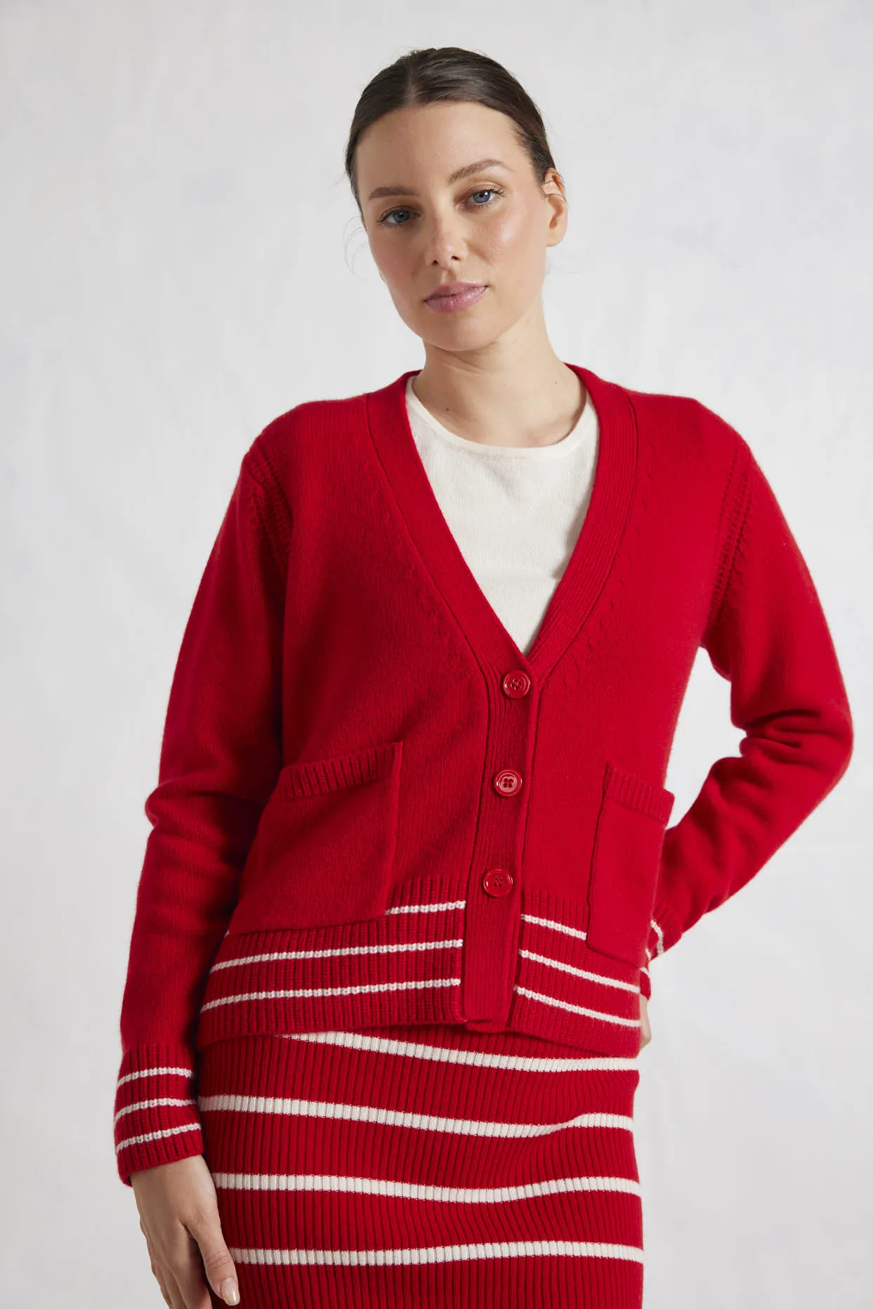 Charlotte Merino Cardi In Poppy