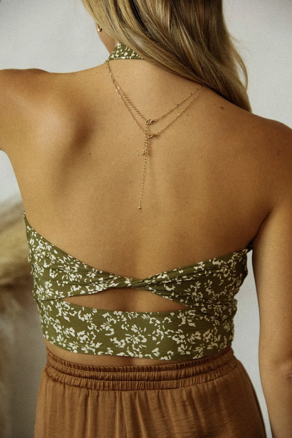 Country Floral Halter Top