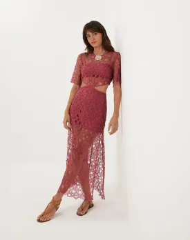 Eyelet Joelle Long Dress - Primrose