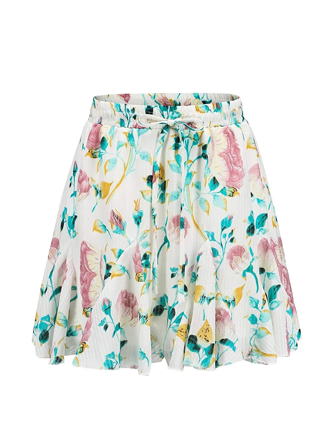 Floral Print Ruffle Mini A-Line Skirt