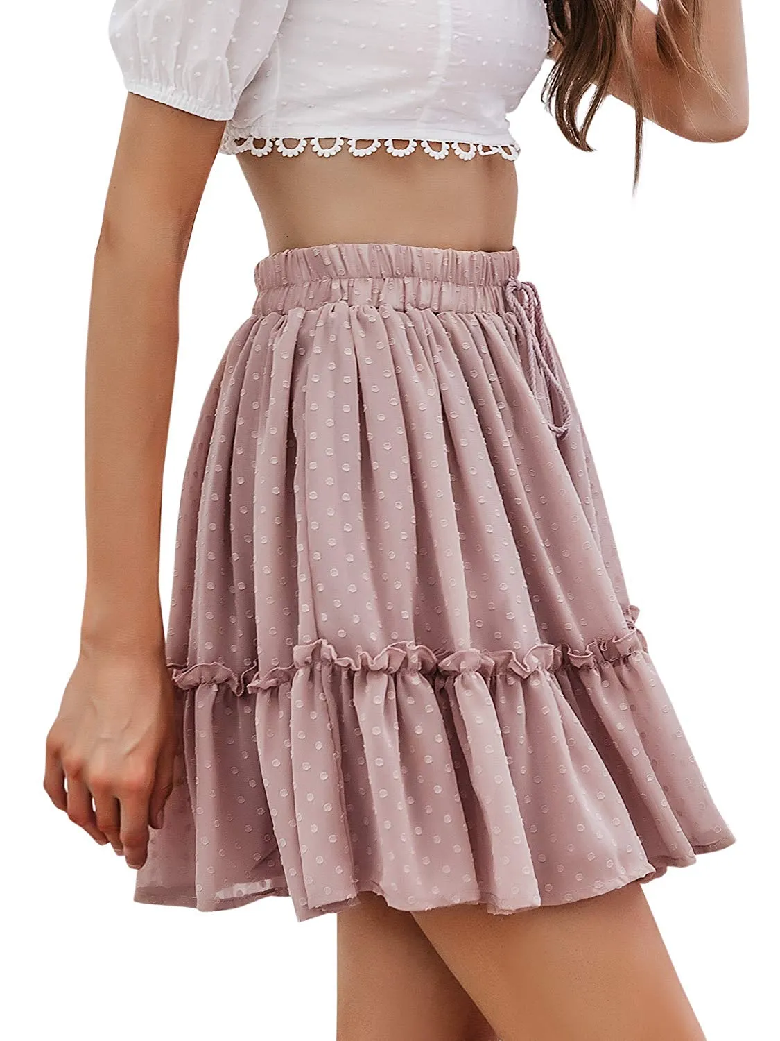 Floral Print Ruffle Mini A-Line Skirt