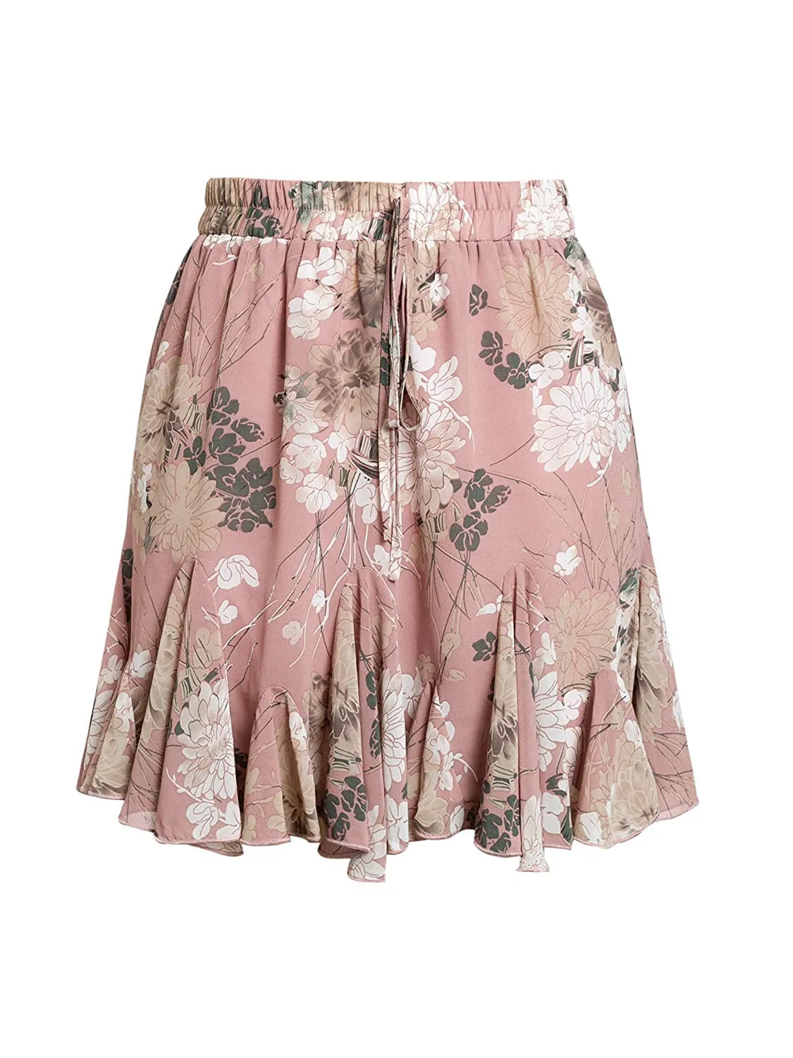 Floral Print Ruffle Mini A-Line Skirt