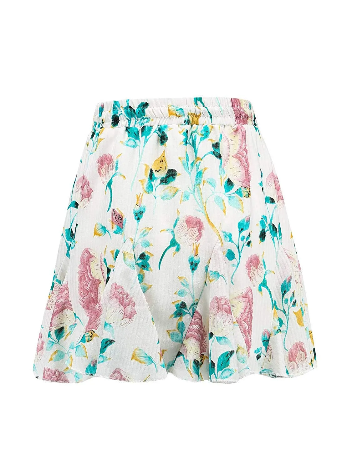 Floral Print Ruffle Mini A-Line Skirt