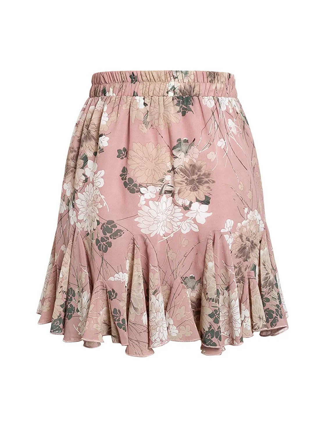 Floral Print Ruffle Mini A-Line Skirt