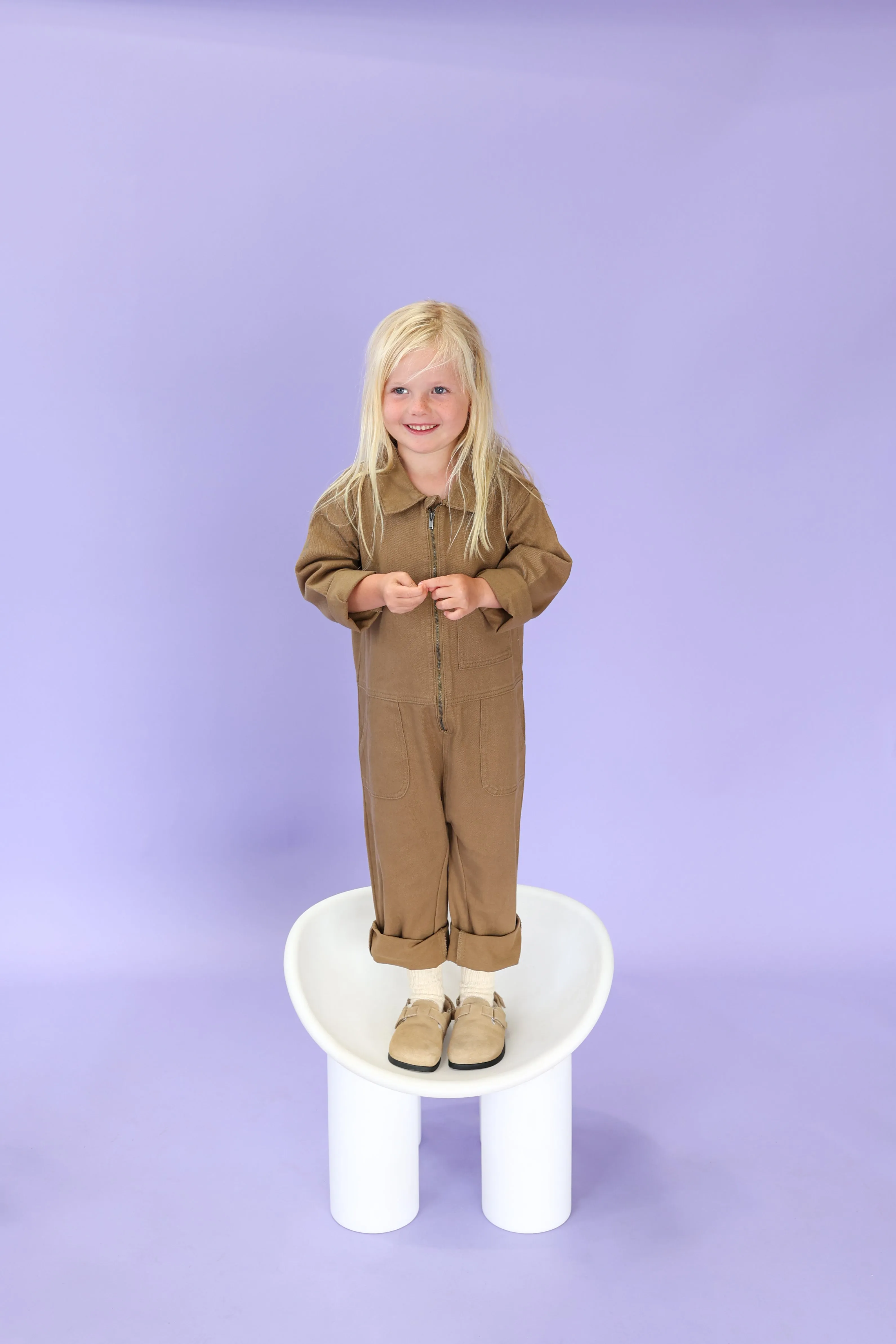 Grown Organic Zip Boilersuit - Coffee
