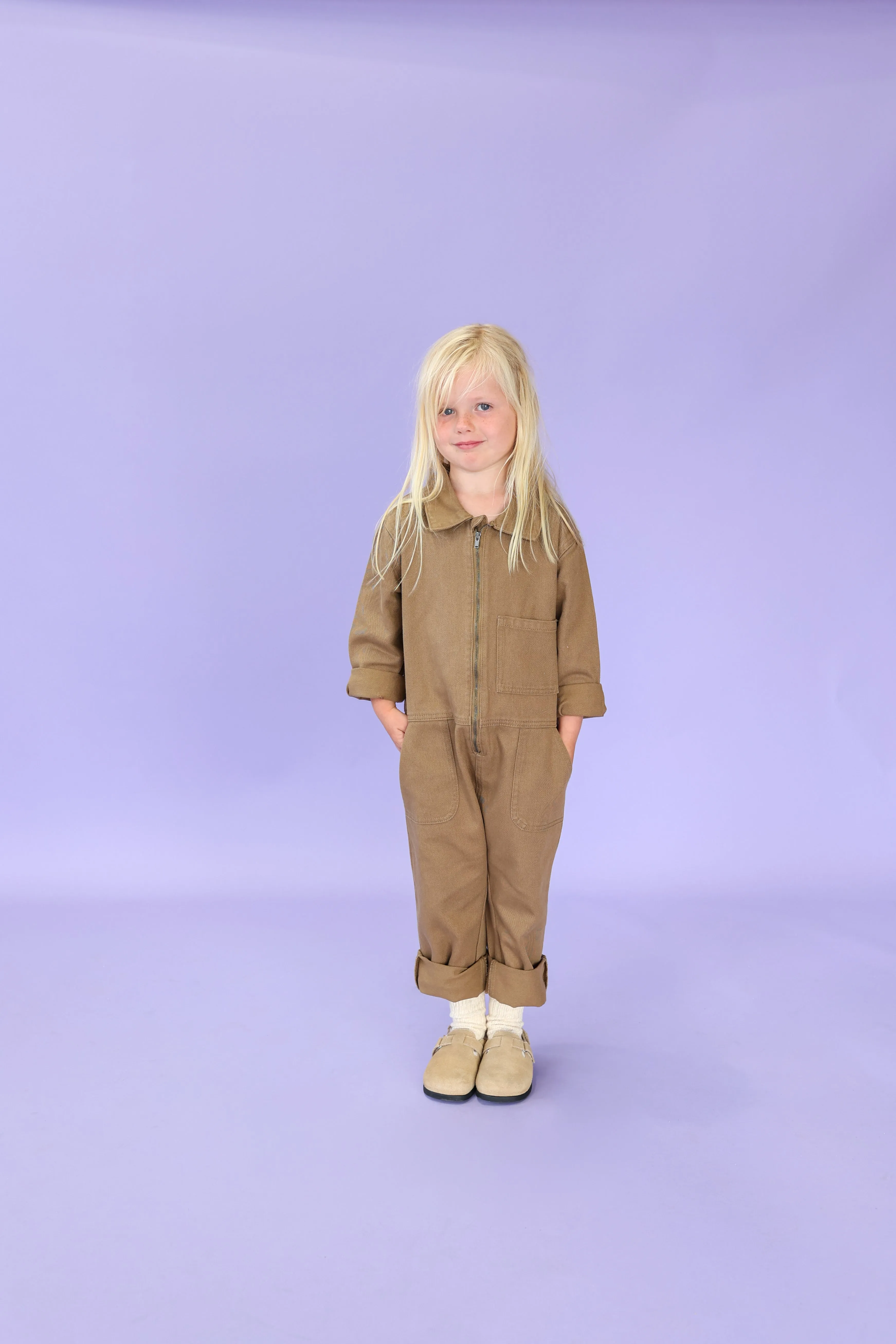 Grown Organic Zip Boilersuit - Coffee