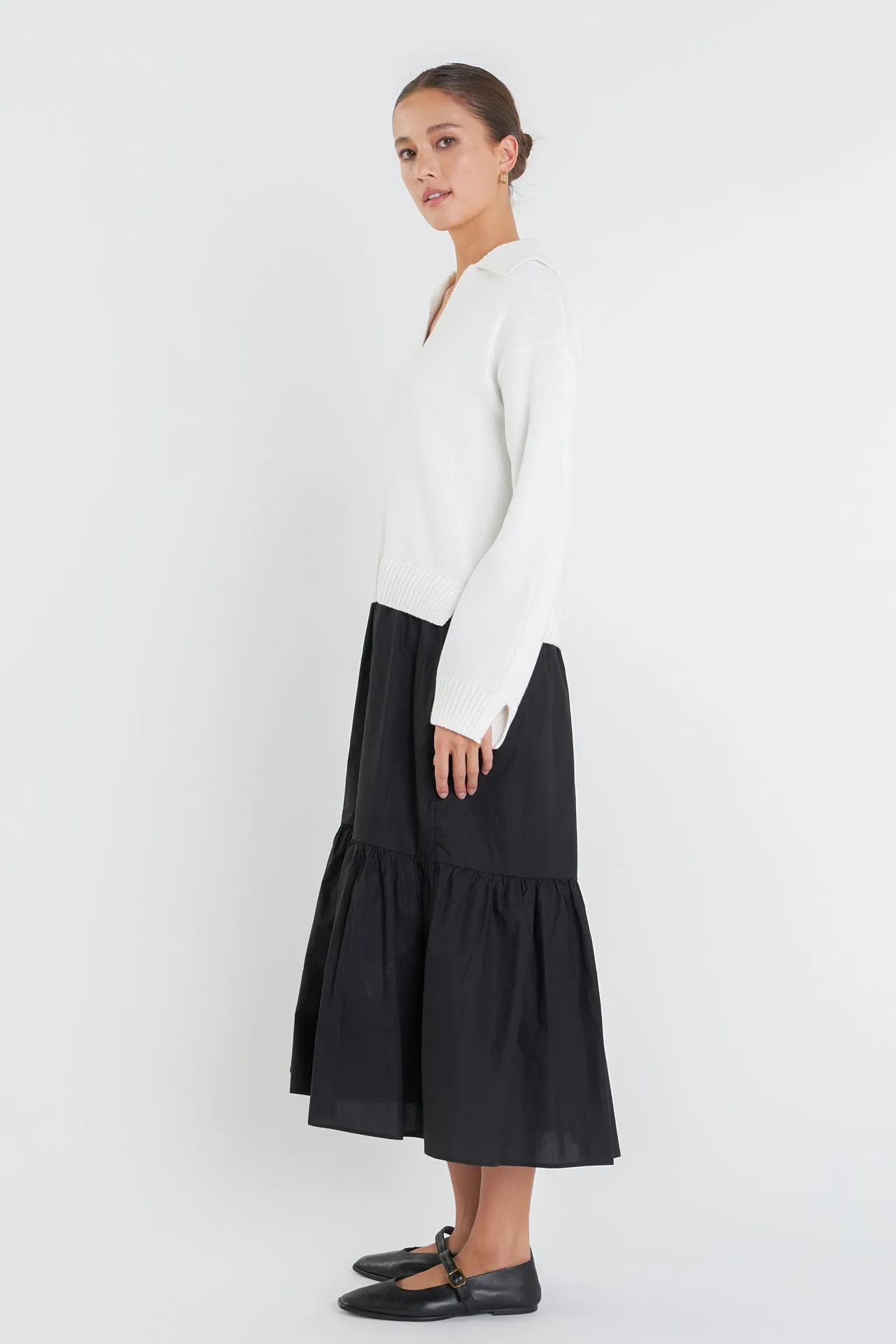 Mixed Media Midi Dress
