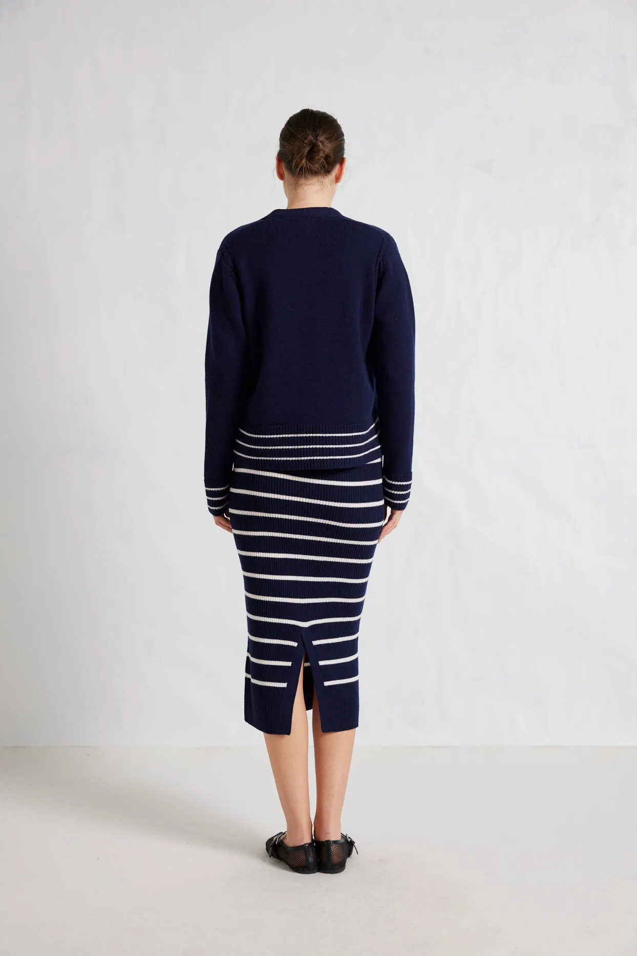 Mona Merino Skirt in Navy