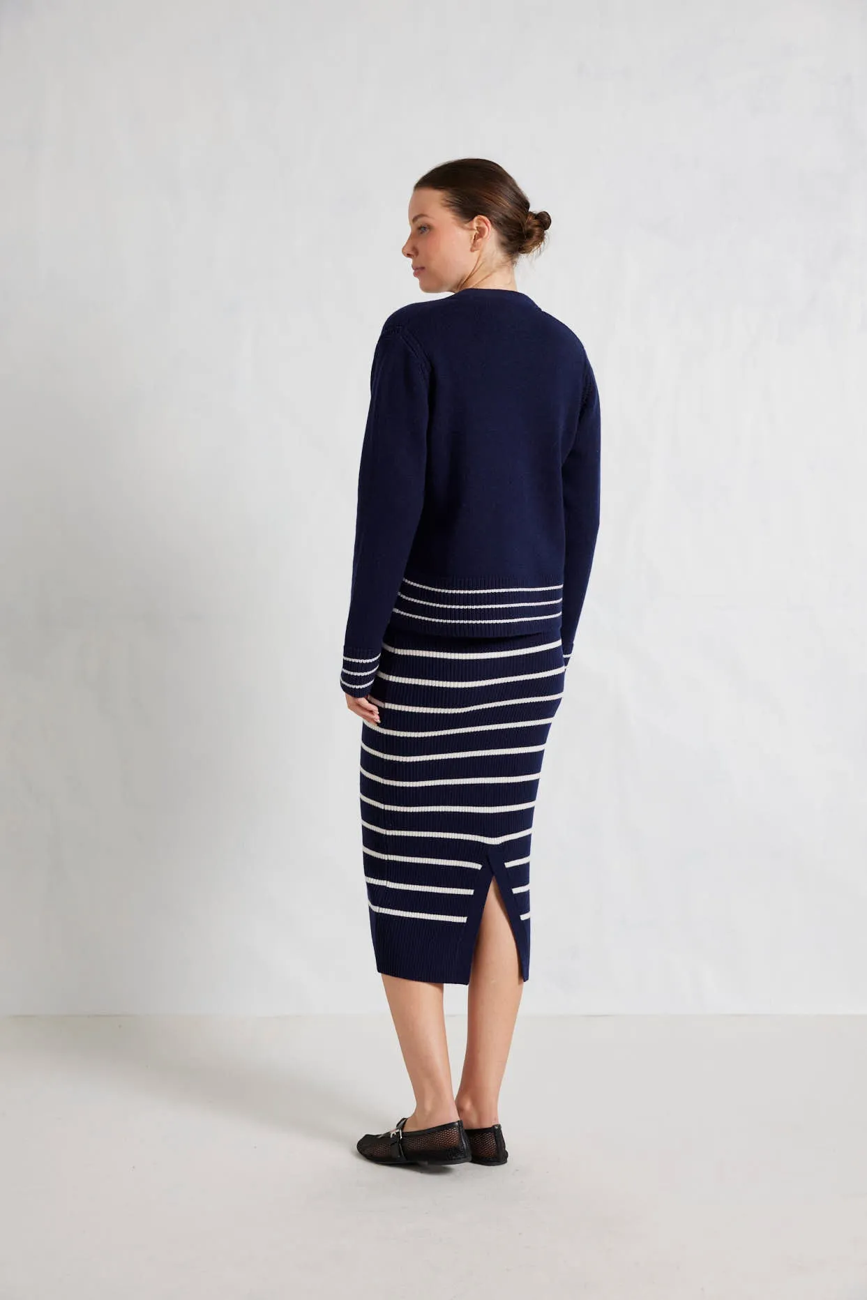 Mona Merino Skirt in Navy