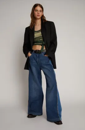 Obbia Zipper Patchwork Jeans