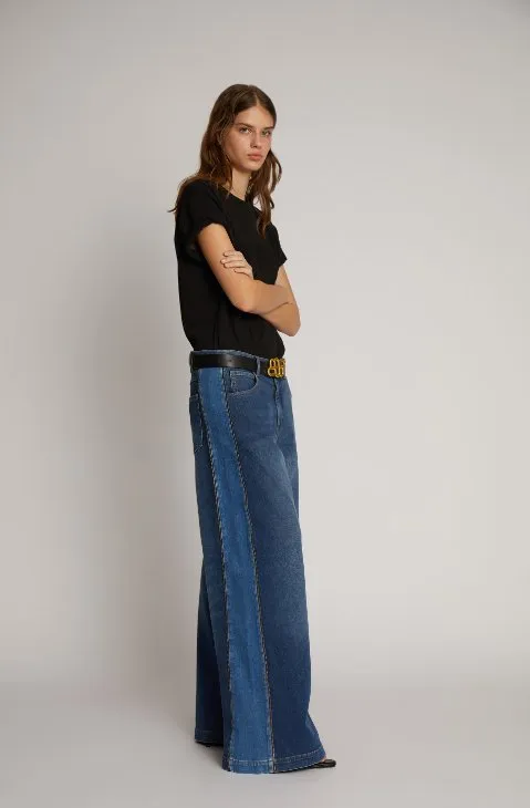 Obbia Zipper Patchwork Jeans