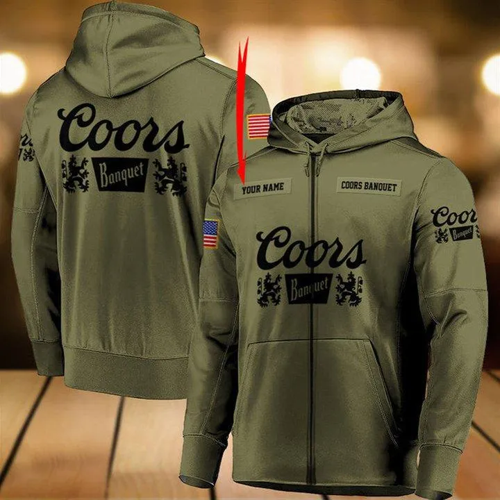Personalized Military Green Coors Banquet Hoodie & Zip Hoodie