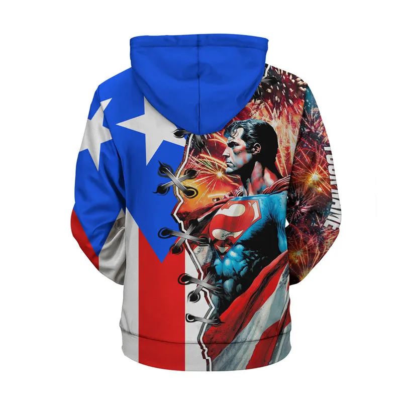 Personalized Superman Fourth Of July Hoodie & Zip Hoodie