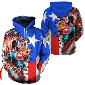 Personalized Superman Fourth Of July Hoodie & Zip Hoodie