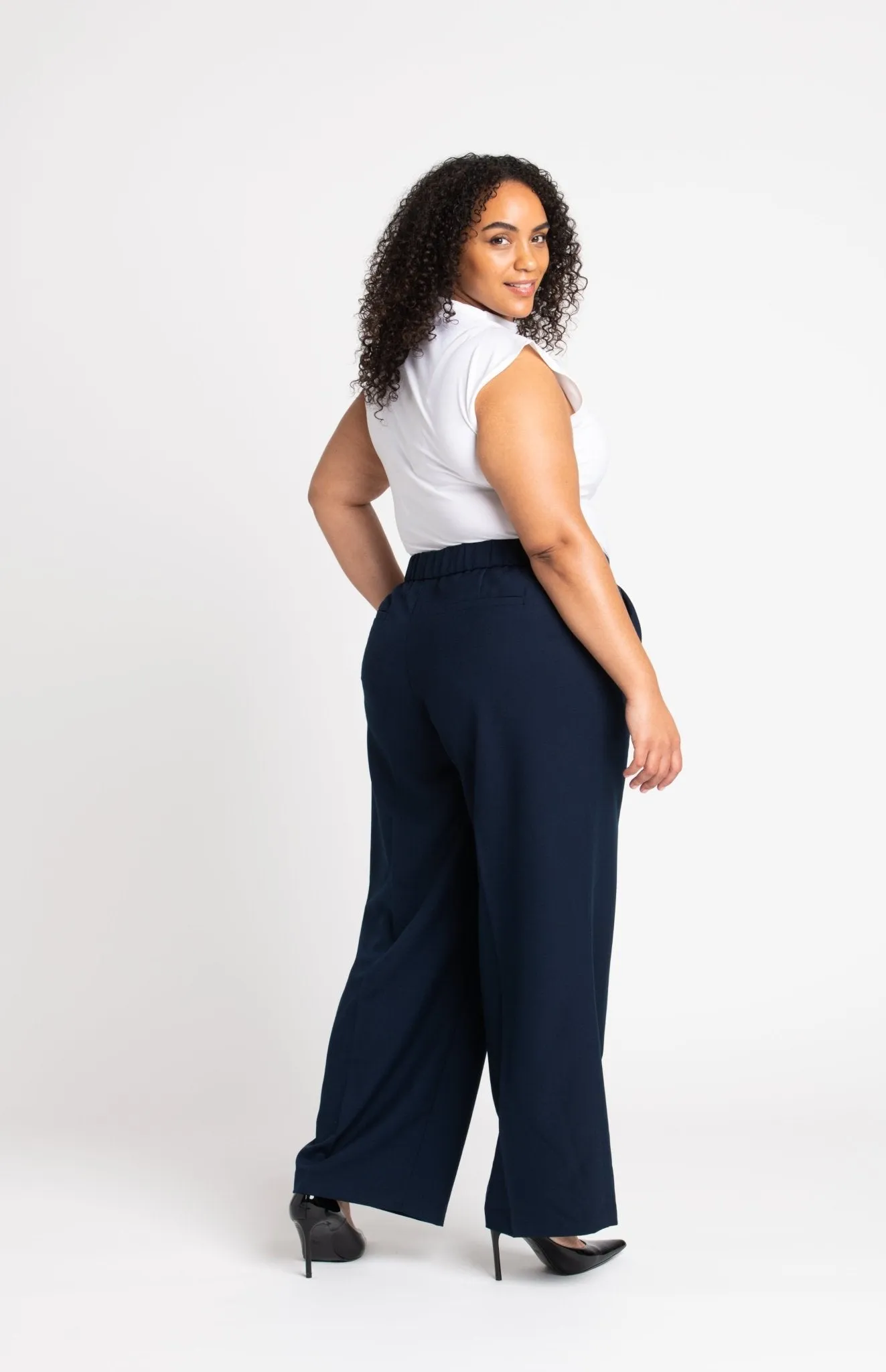 Roz & Ali Pleated Wide Leg Trouser Pants - Plus
