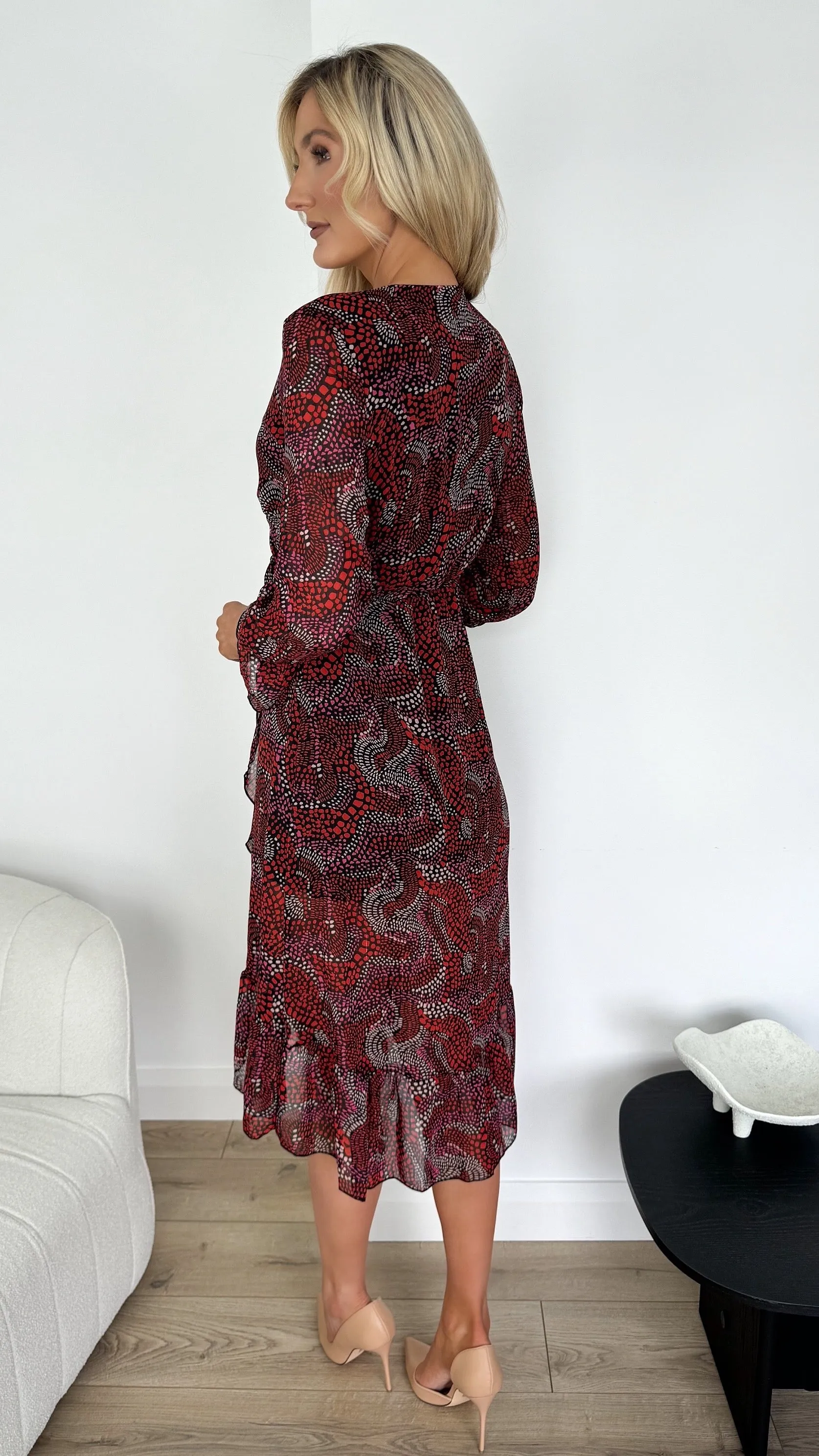 Sheela printed Dress with Ruffle Skirt
