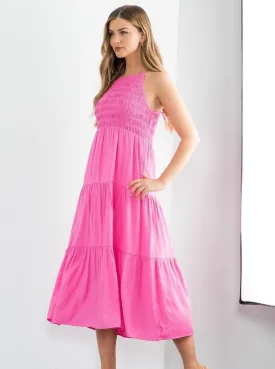 Smocked Halter Maxi Dress [PK-JH1870]