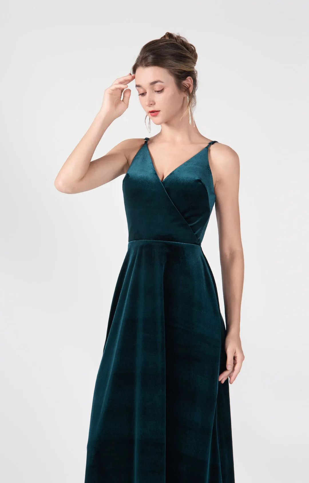 Spaghetti Straps V-Back Design A-Line Dresses