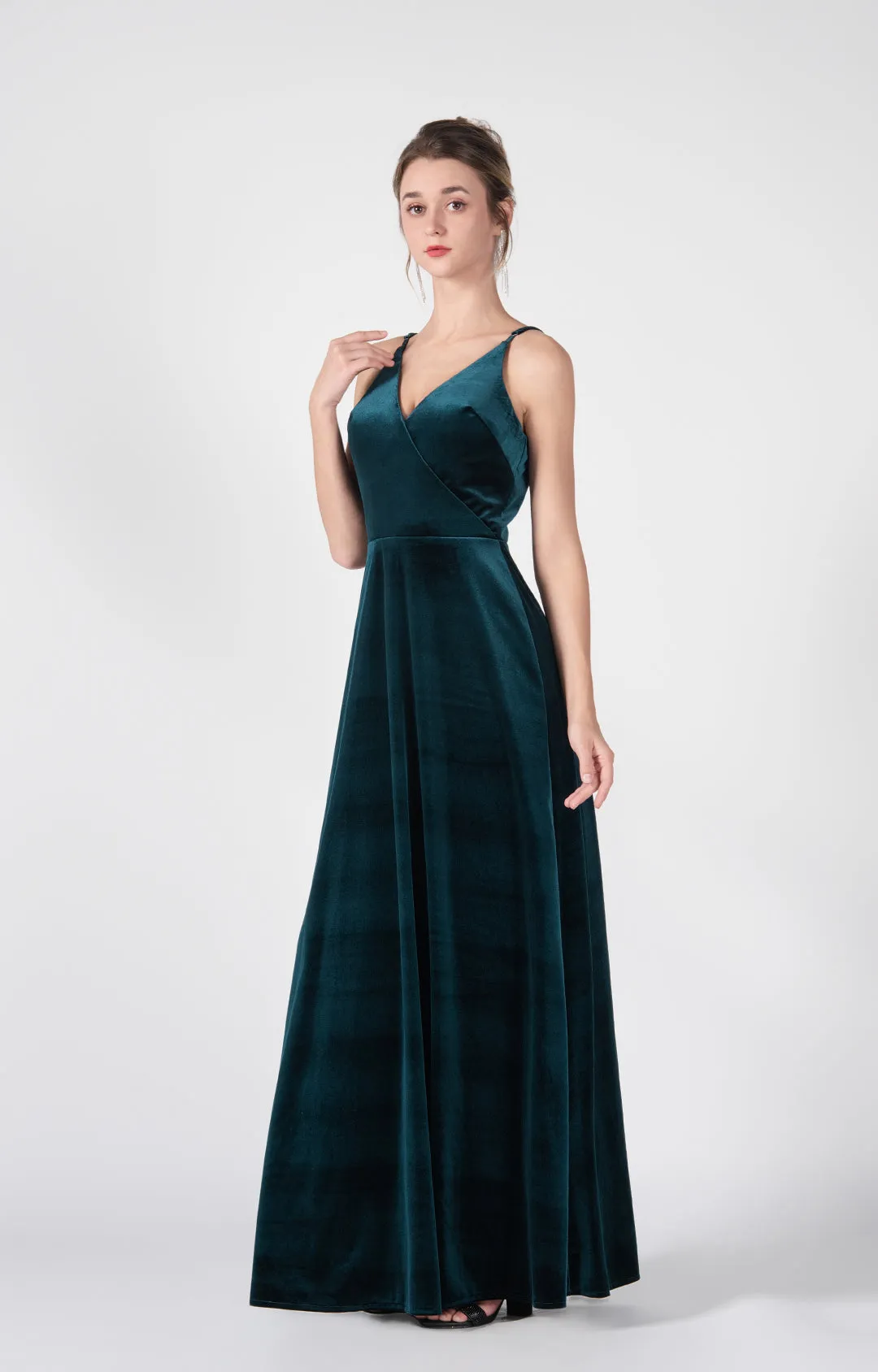 Spaghetti Straps V-Back Design A-Line Dresses