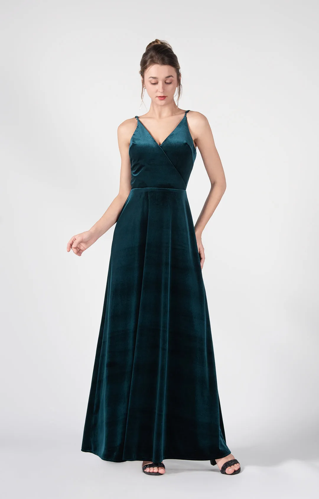 Spaghetti Straps V-Back Design A-Line Dresses