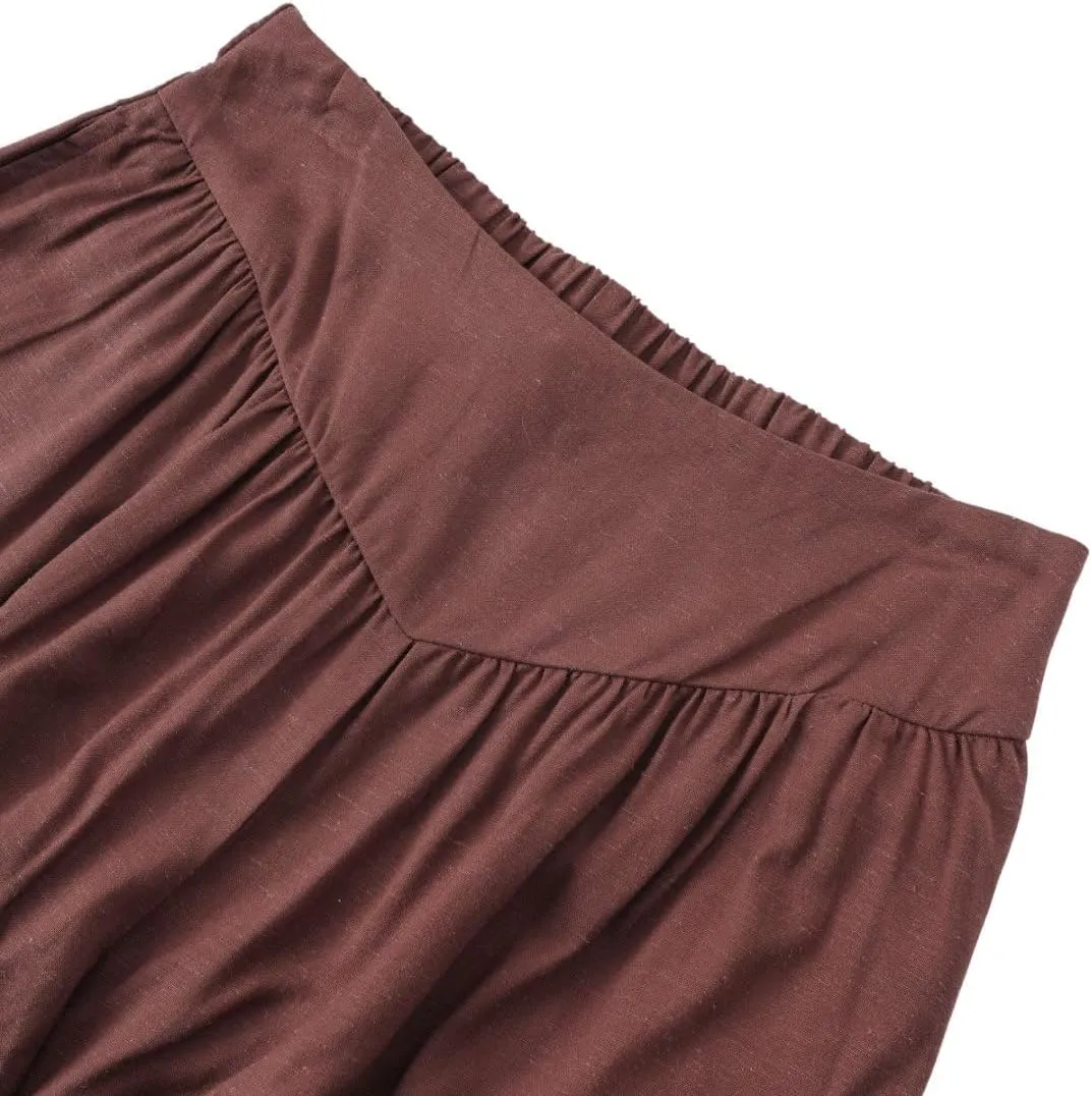 Women's Linen Wide Leg High Waist Lounge Pants