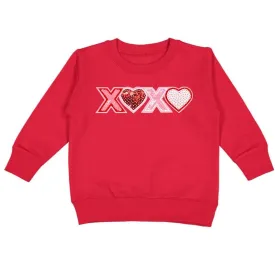 XOXO Sequin Patch Valentine's Day Sweatshirt - Kids Crewneck